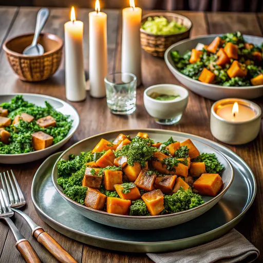 Pieczone Bataty z Jarmużowym Pesto